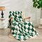 Christmas Blanket, Checkered Blanket Microfiber Super Soft Knit Forest Green Throw Blanket for Couch, Sofa, Chair, Bed, Camping, Lightweight Travel Bed Blanket - 60"*80"